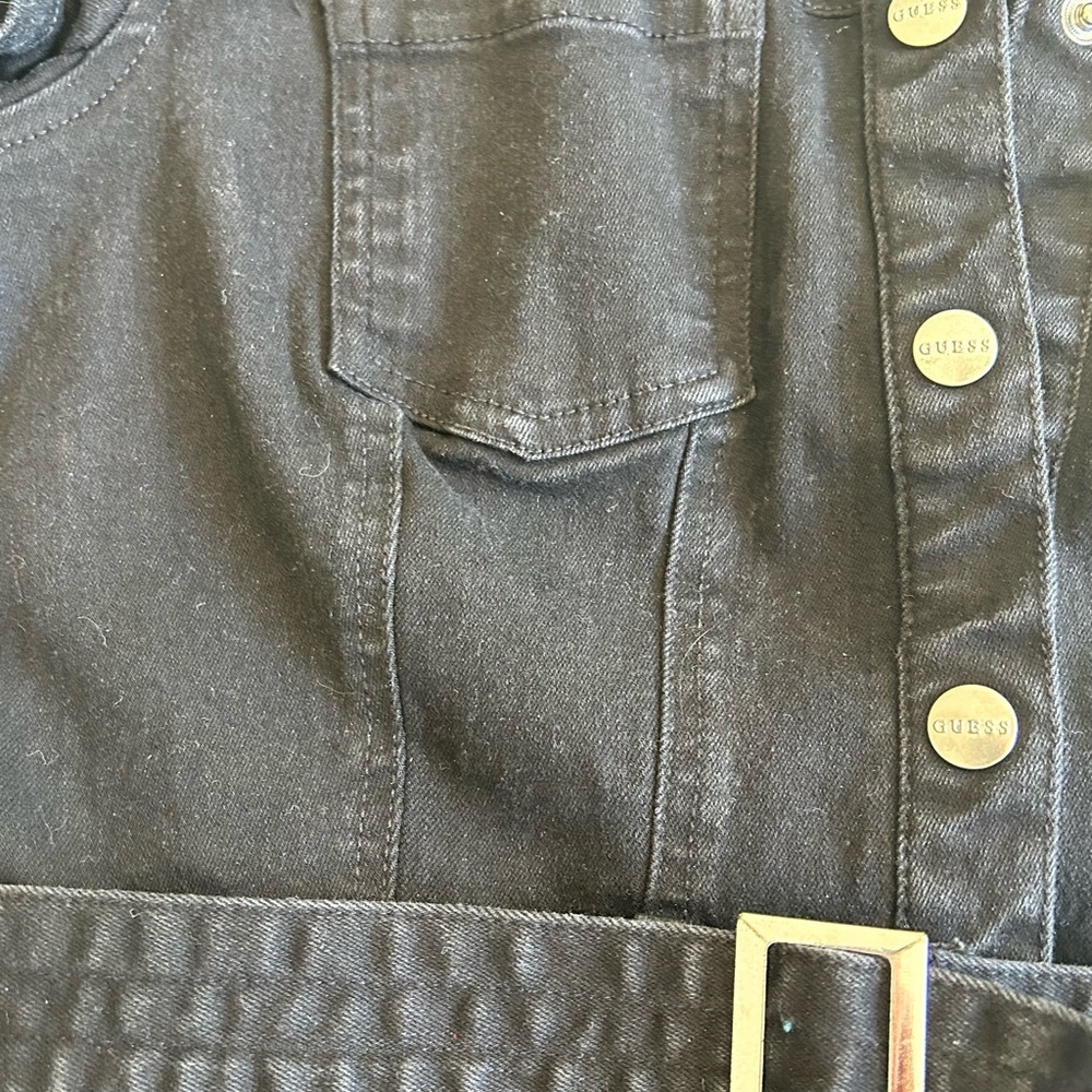 Guess Black Button Down Denim Dress Size M - Picture 5 of 6